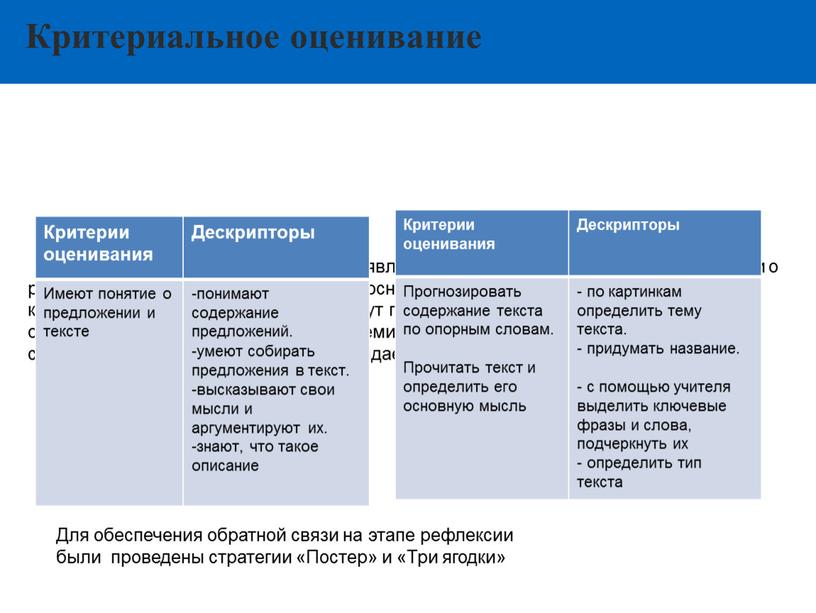 Критериальное оценивание