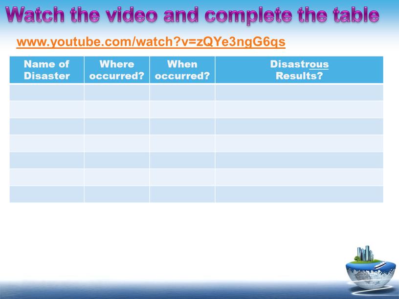 QYe3ngG6qs Watch the video and complete the table