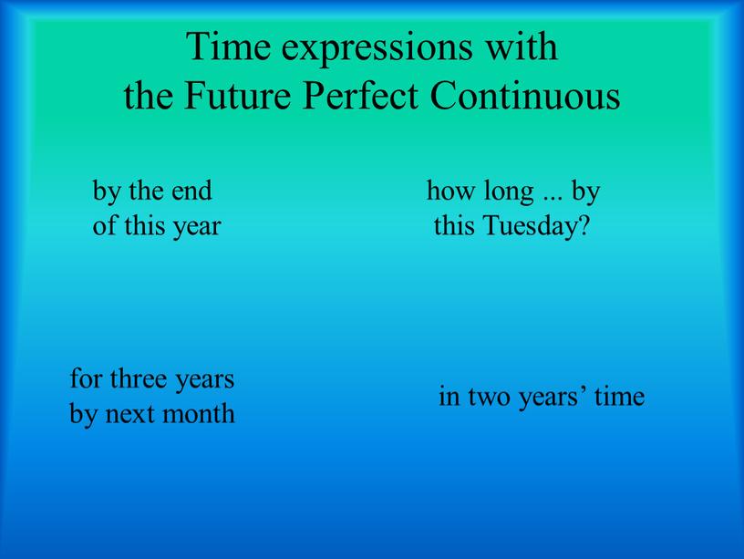 Time expressions with the Future