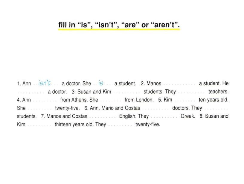 6 The verb to be. Short answers