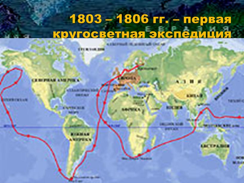 1803 – 1806 гг. – первая кругосветная экспедиция