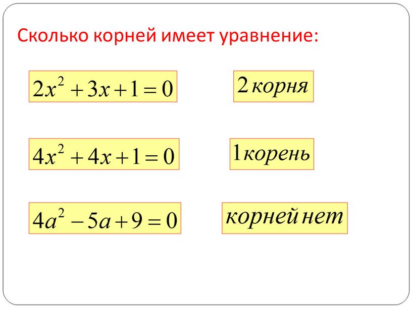 Сколько корней имеет уравнение: