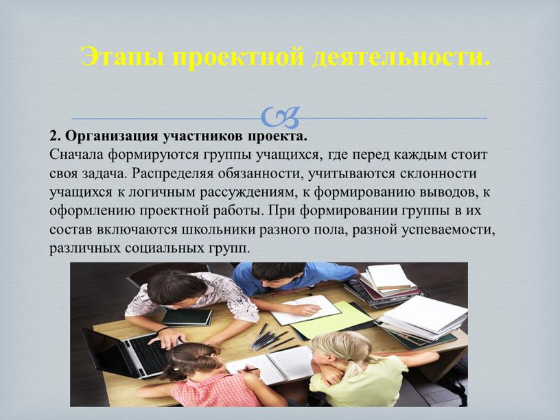 Этапы проектной деятельности. 2