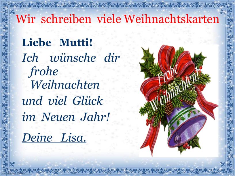 Wir schreiben viele Weihnachtskarten