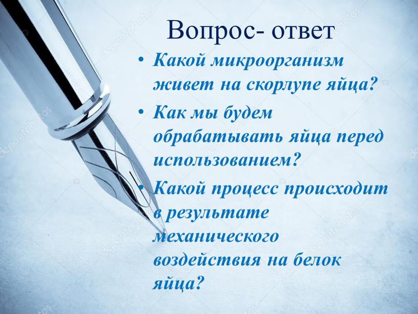 Вопрос- ответ Какой микроорганизм живет на скорлупе яйца?