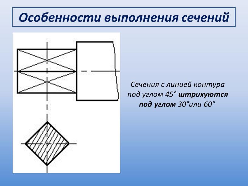 Особенности выполнения сечений