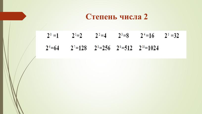 Степень числа 2