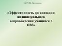 Эффективность организации индивидуального сопровождения учащихся с ОВЗ