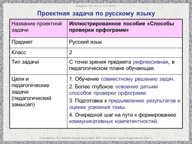 Заседание ГМО № 3 от 10.01.2012 г