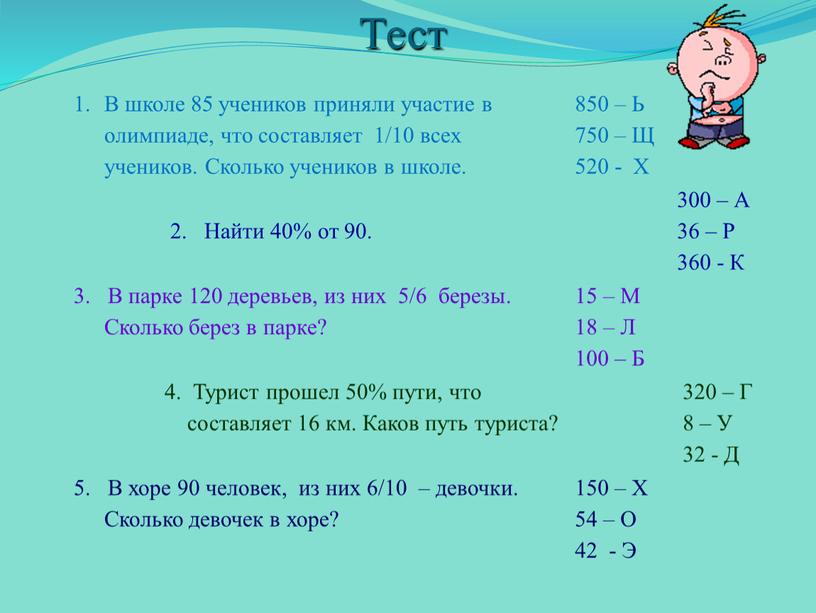 В школе 85 учеников приняли участие в олимпиаде, что составляет 1/10 всех учеников