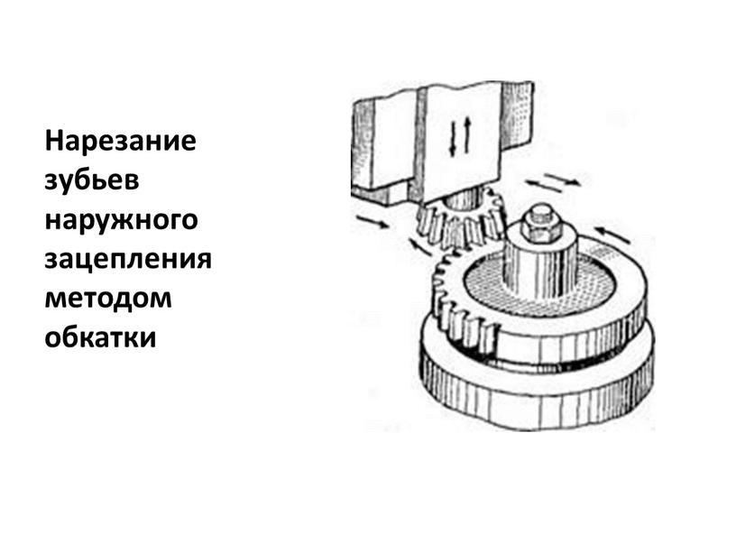 Нарезание зубьев наружного зацепления методом обкатки