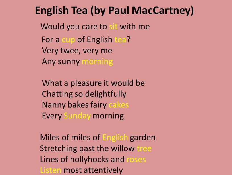 English Tea (by Paul MacCartney)
