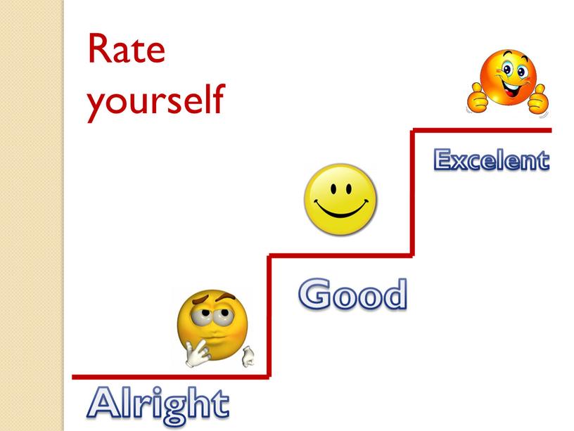 Exсelent Good Alright Rate yourself