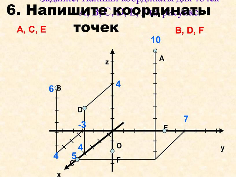 А, С, Е B, D, F 10 7 4 4 5 4 6 -3 6