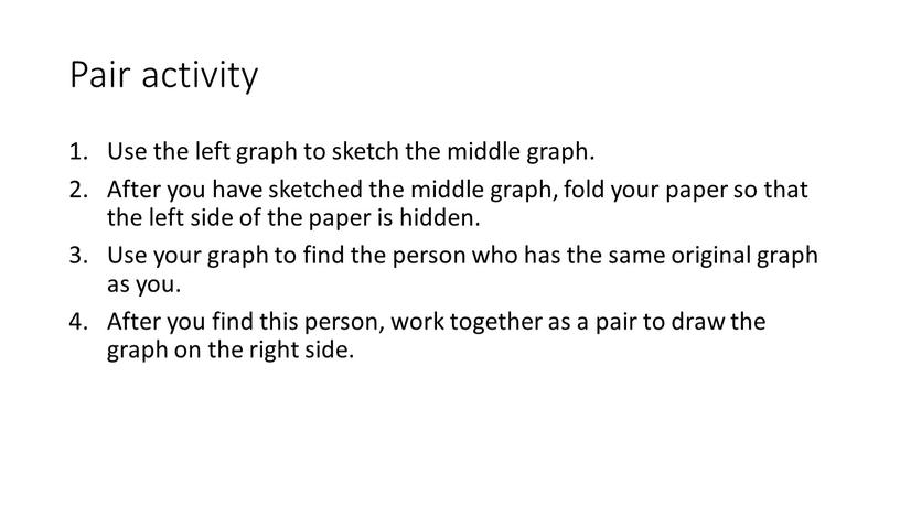 Pair activity Use the left graph to sketch the middle graph