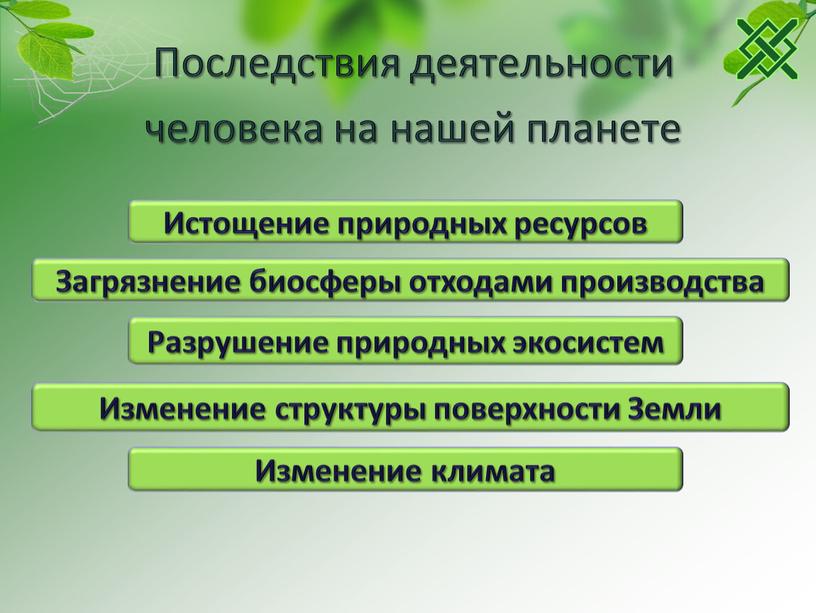 Последствия деятельности человека на нашей планете