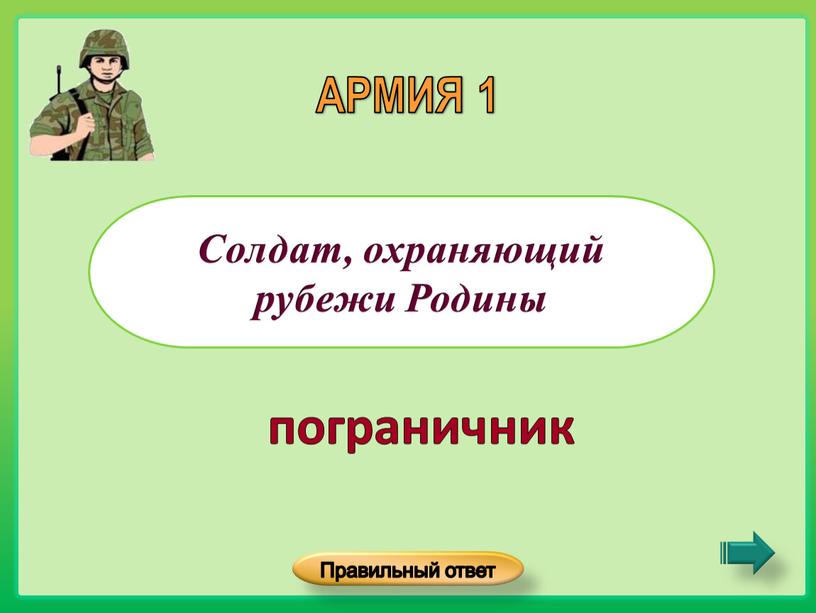 Солдат, охраняющий рубежи Родины