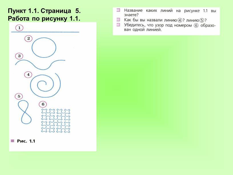 Пункт 1.1. Страница 5. Работа по рисунку 1