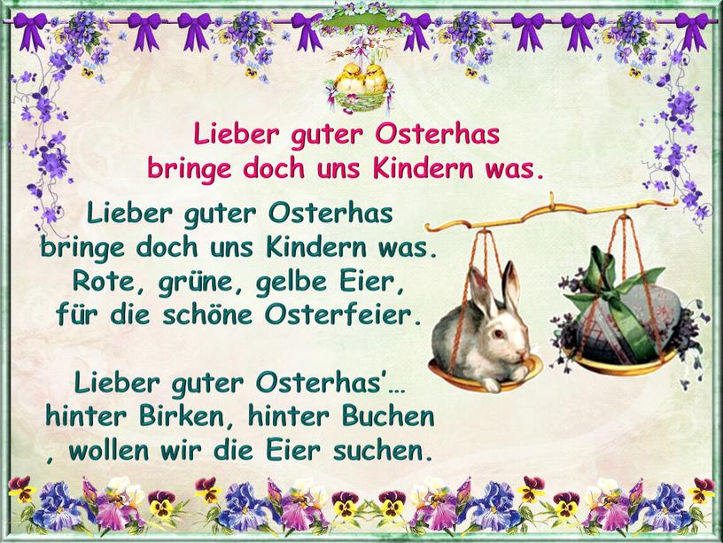 Lieber guter Osterhas bringe doch uns