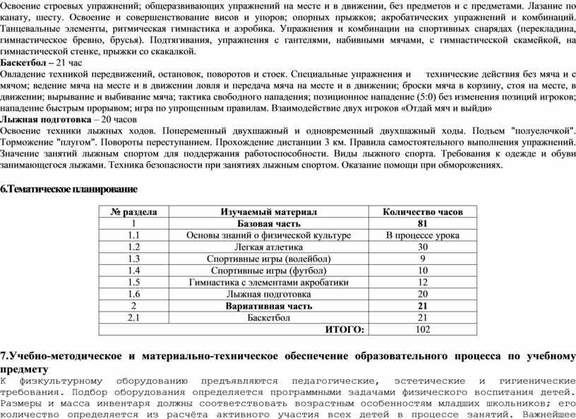 Освоение строевых упражнений; общеразвивающих упражнений на месте и в движении, без предметов и с предметами