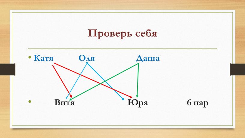 Проверь себя Катя Оля