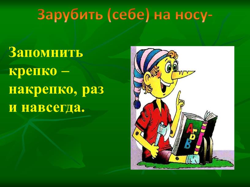 Зарубить на носу картинка к фразеологизму