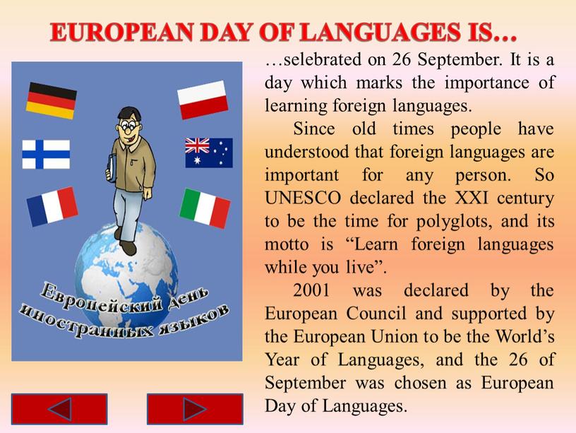 EUROPEAN DAY OF LANGUAGES IS… …selebrated on 26