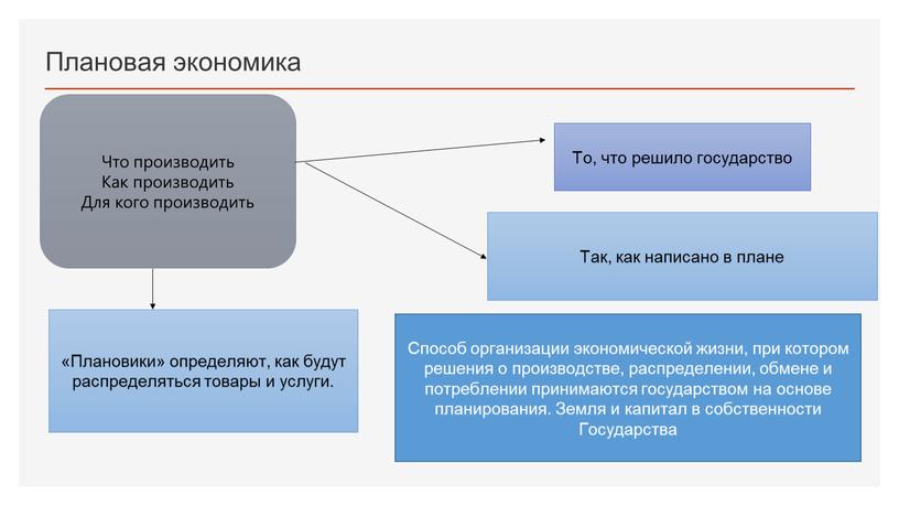 Плановая экономика То, что решило государство