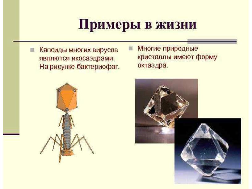 Правильные многогранники, их применение в различных областях.