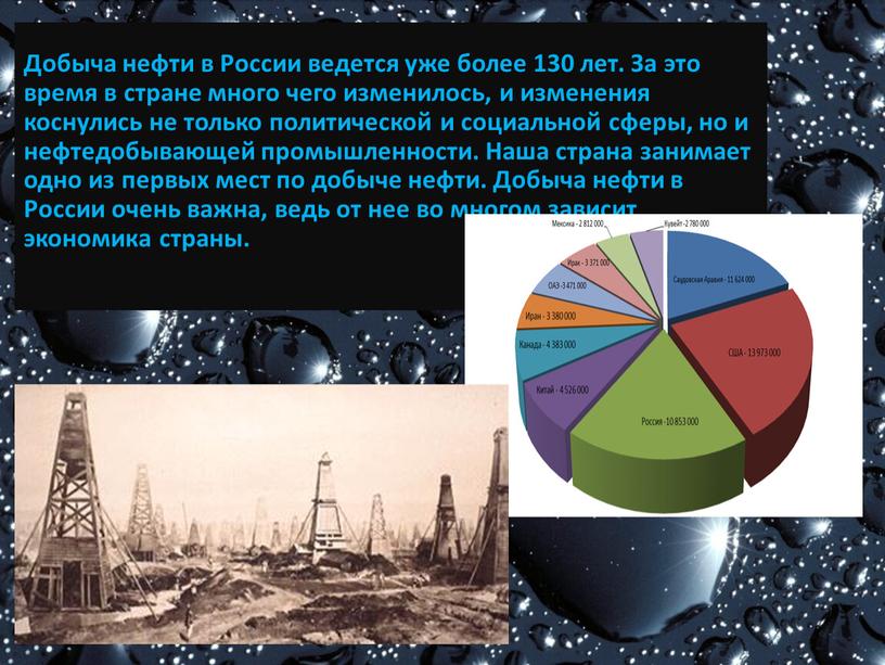 Добыча нефти в России ведется уже более 130 лет