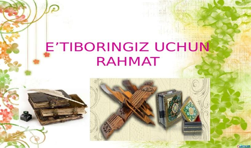 E’tiboringiz uchun raxmat