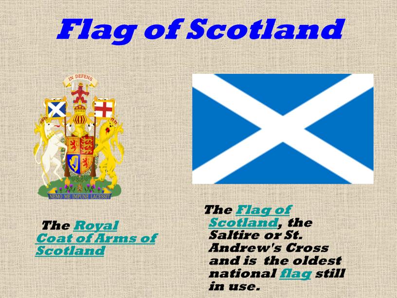The Flag of Scotland, the Saltire or