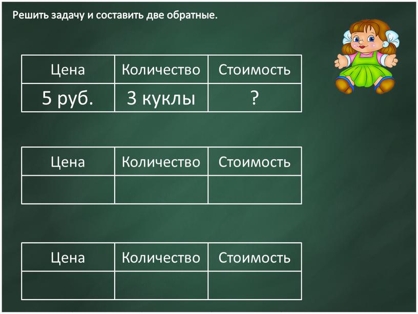 Решить задачу и составить две обратные