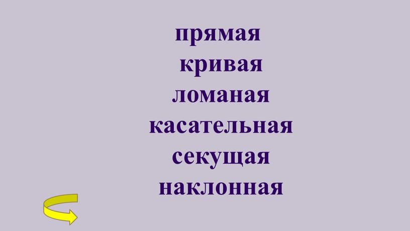 прямая кривая ломаная касательная секущая наклонная