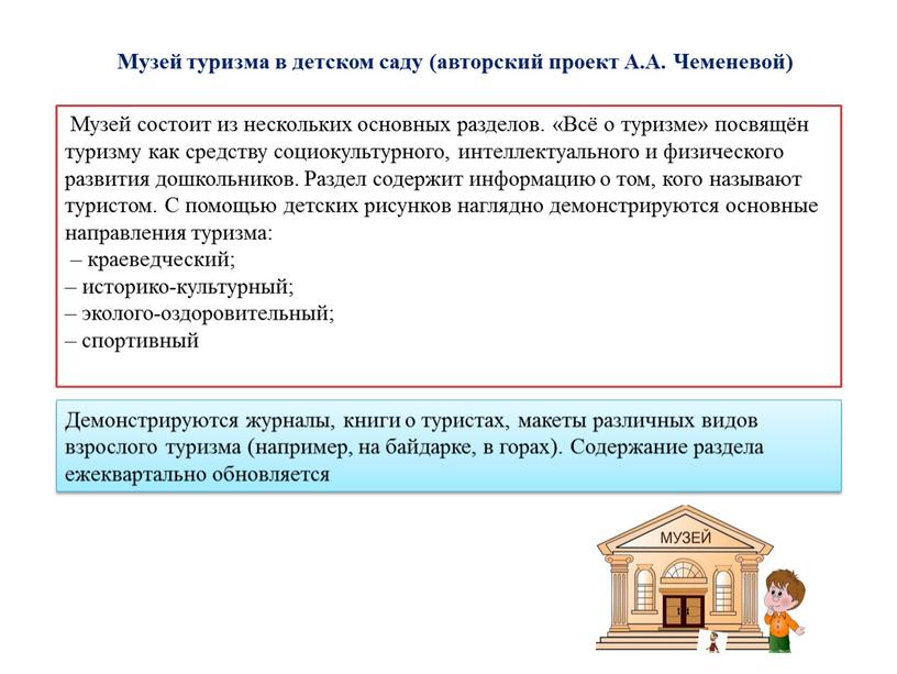 Музей туризма в детском саду (авторский проект