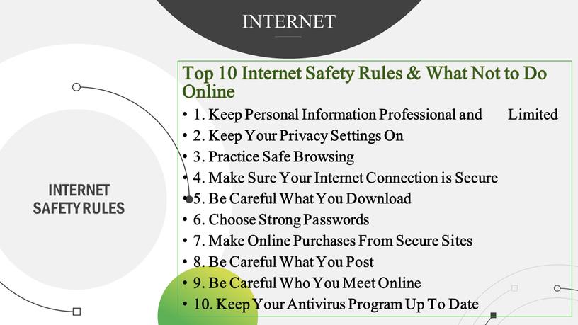 Internet Safety Rules Top 10 Internet