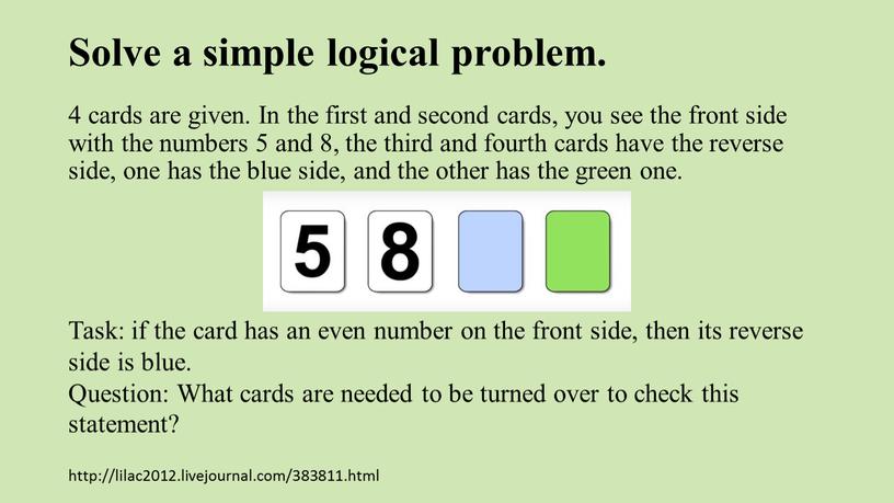 Solve a simple logical problem