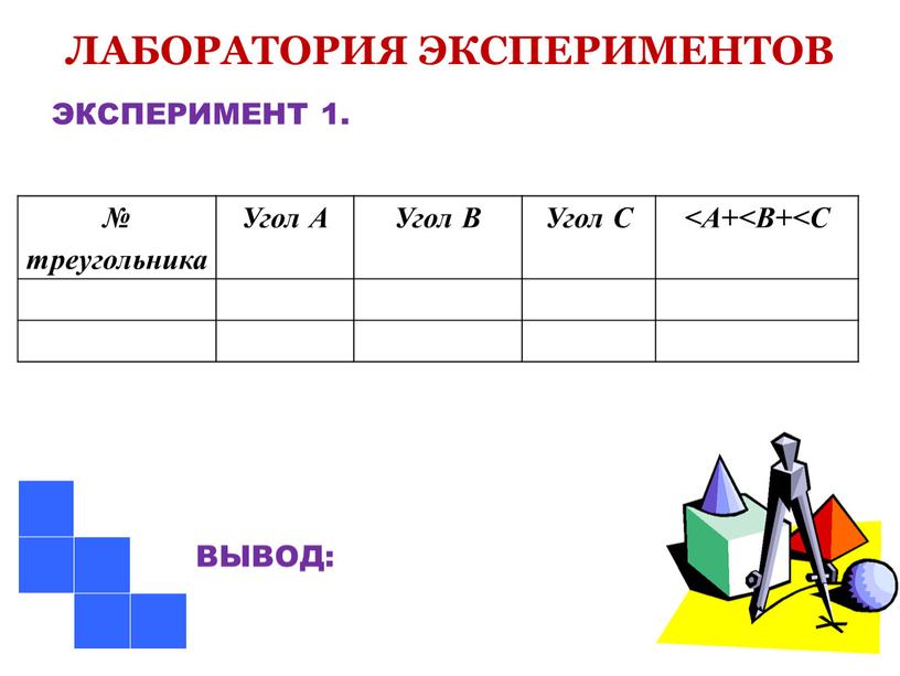 ЛАБОРАТОРИЯ ЭКСПЕРИМЕНТОВ ЭКСПЕРИМЕНТ 1