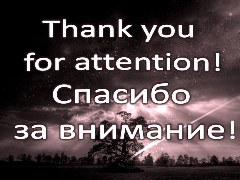 Thank you for attention! Спасибо за внимание!