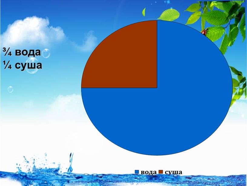 ¾ вода ¼ суша