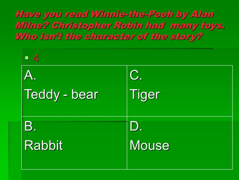 Have you read Winnie-the-Pooh by