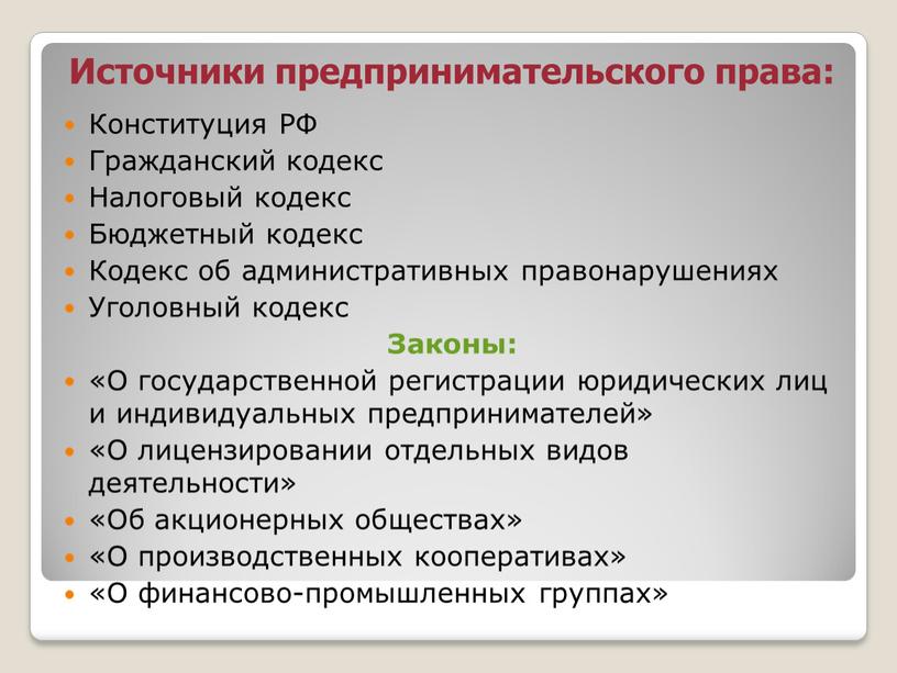 Конституция РФ Гражданский кодекс