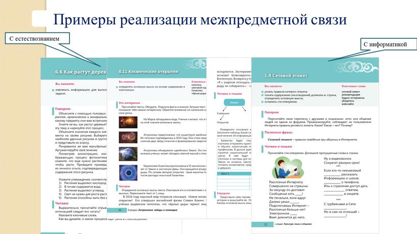 Примеры реализации межпредметной связи