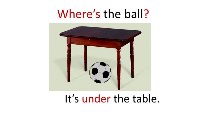 Where’s the ball? It’s under the table