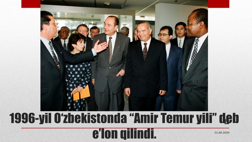 O‘zbekistonda “Amir Temur yili” deb e’lon qilindi