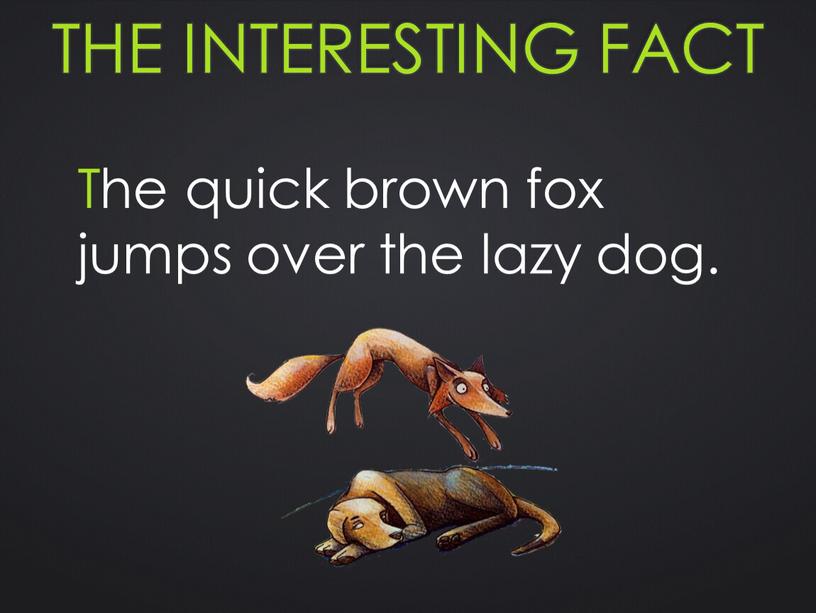 The interesting fact The quick brown fox jumps over the lazy dog