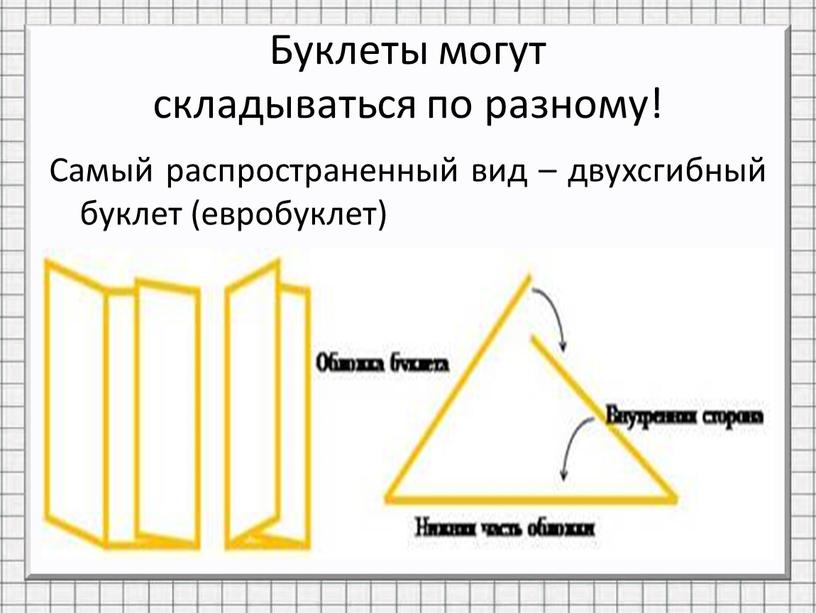 Буклеты могут складываться по разному!