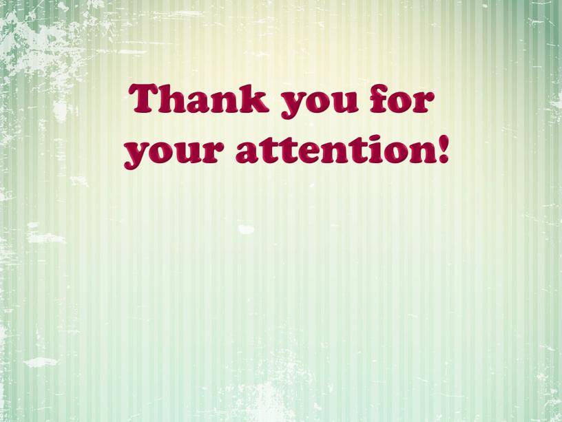 Thank you for your attention!