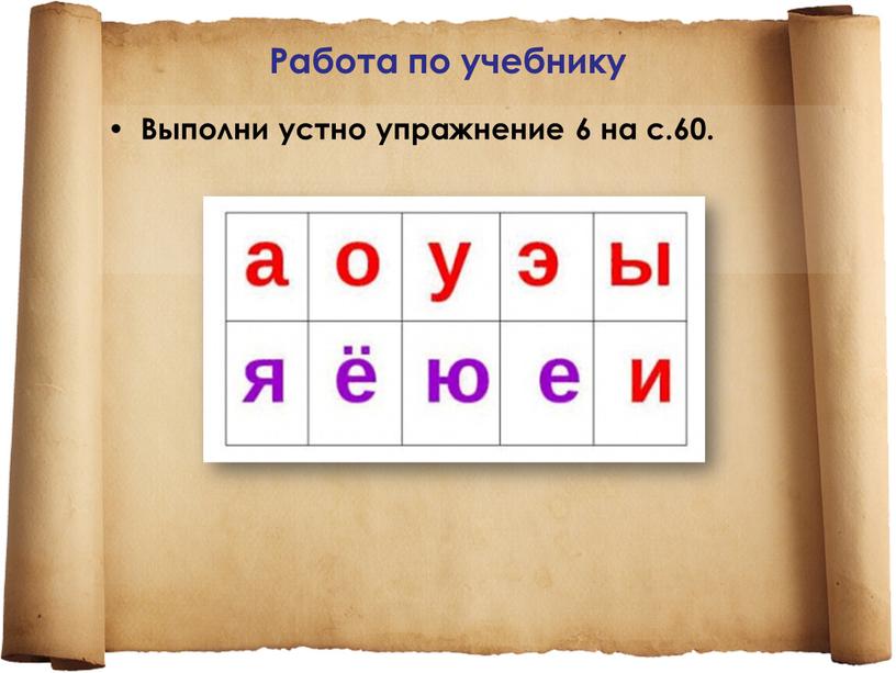 Работа по учебнику Выполни устно упражнение 6 на с