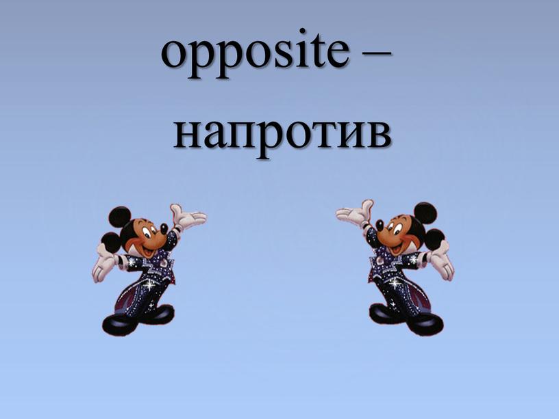 opposite – напротив